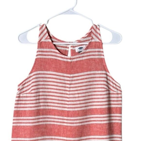 Old Navy Linen Pop Over Dress Size Small Beach Lagenlook Coastal Tropical Lagom - Picture 2 of 8